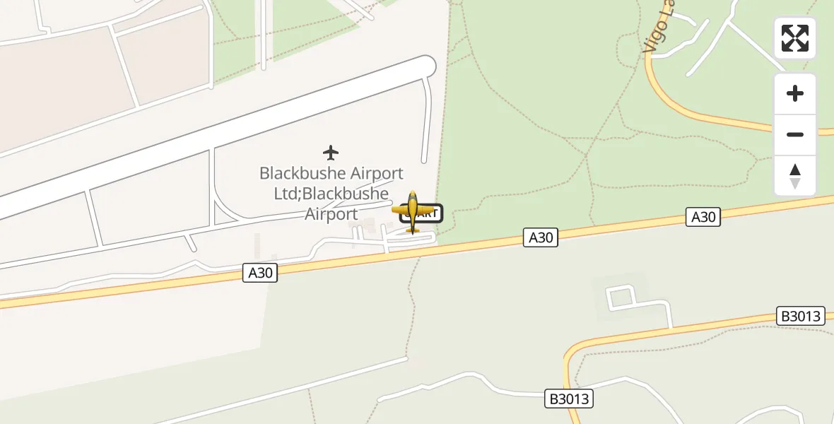 Flight route Police Aircraft Blackbushe Airport - Blackbushe Airport, 23 September 2026, 13:58