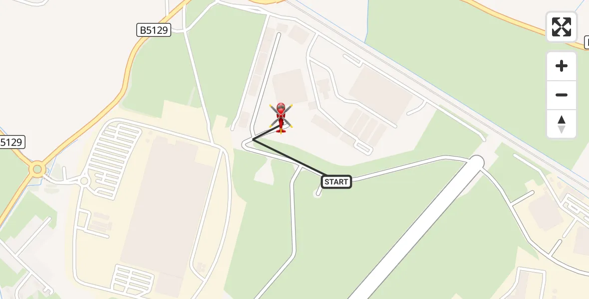 Flight route Air Ambulance Helicopter Hawarden Airport - Hawarden Airport, 23 September 2026, 15:36