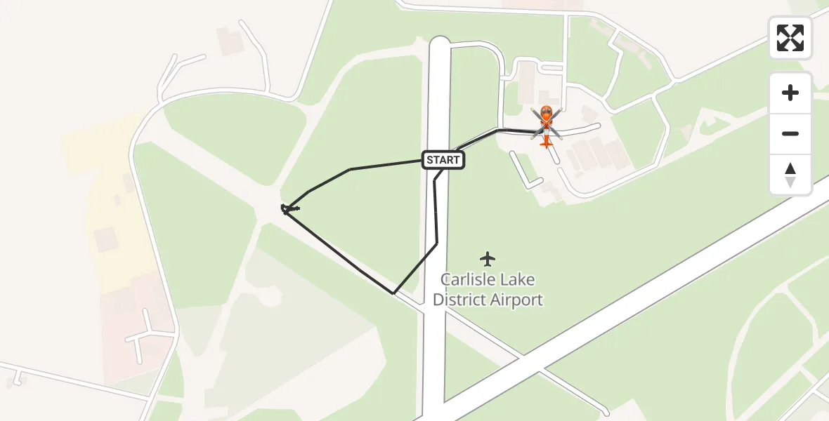 Flight route Coastguard Helicopter Carlisle Lake District Airport - Carlisle Lake District Airport, 23 September 2026, 17:09
