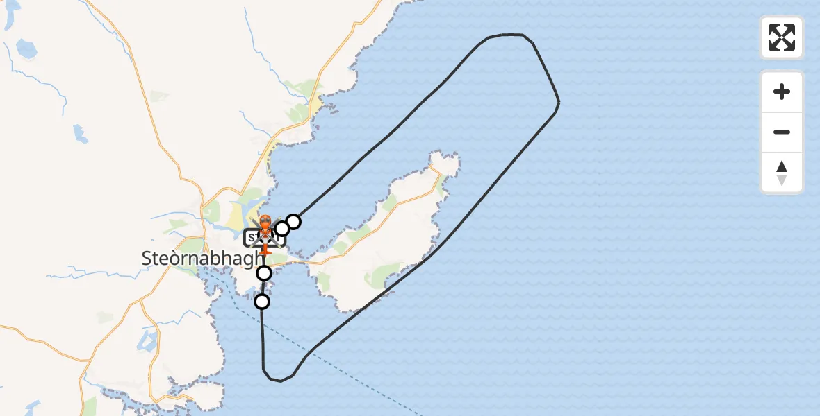 Flight route Coastguard Helicopter Stornoway Airport - Stornoway Airport, 23 September 2026, 18:26
