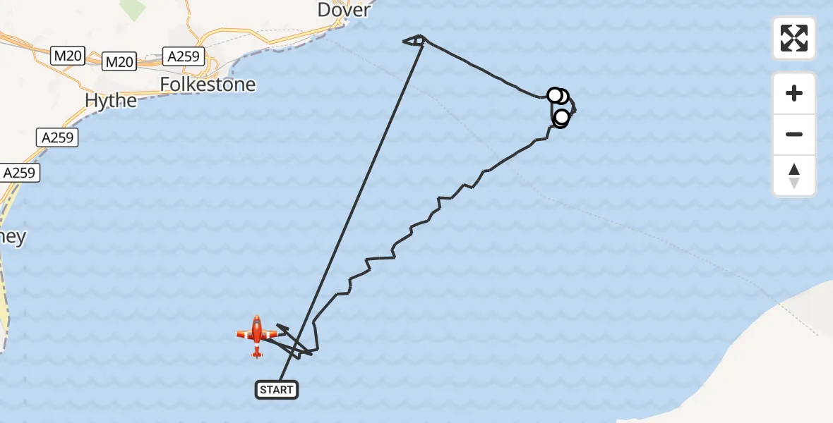 Flight route Coastguard Drone English Channel - English Channel, 24 September 2026, 00:58