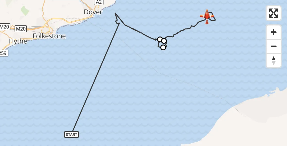 Flight route Coastguard Drone English Channel - North Sea, 24 September 2026, 06:00