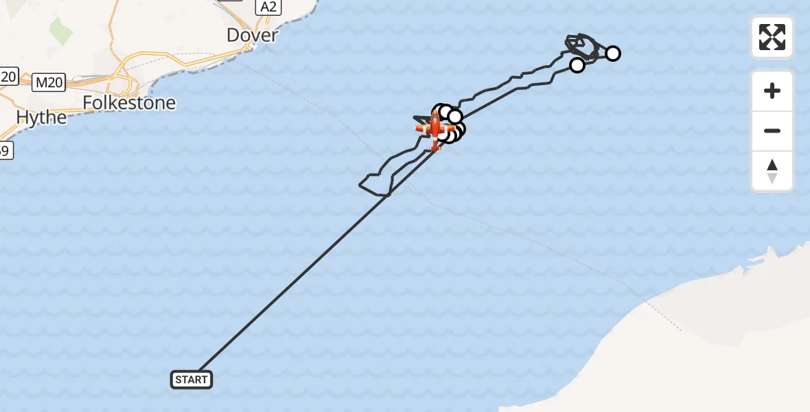 Flight route Coastguard Drone English Channel - English Channel, 24 September 2026, 07:08
