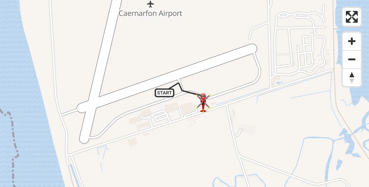 Flight route Air Ambulance Helicopter Caernarfon Airport - Caernarfon Airport, 24 September 2026, 08:07