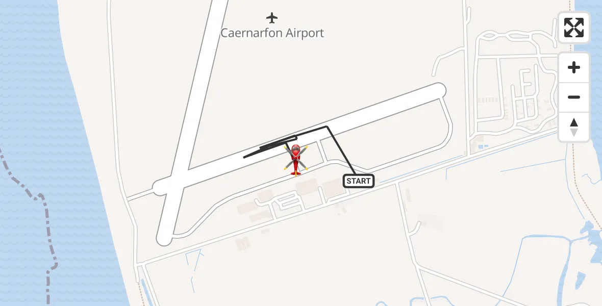 Flight route Air Ambulance Helicopter Caernarfon Airport - Caernarfon Airport, 24 September 2026, 08:25