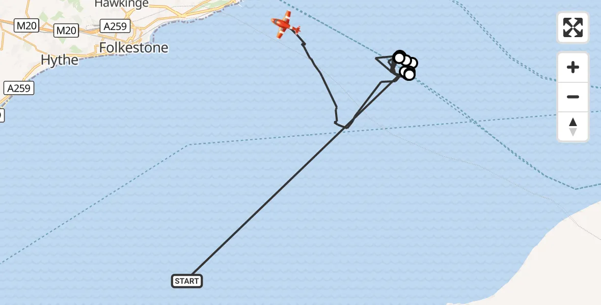 Flight route Coastguard Drone English Channel - English Channel, 24 September 2026, 09:20