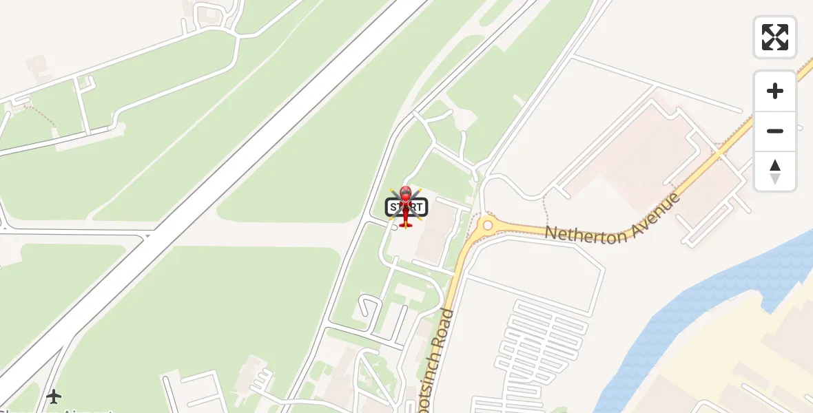 Flight route Air Ambulance Helicopter Glasgow Airport - Glasgow Airport, 24 September 2026, 10:53
