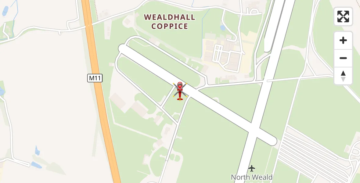 Flight route Air Ambulance Helicopter North Weald Airfield - North Weald Airfield, 24 September 2026, 10:57