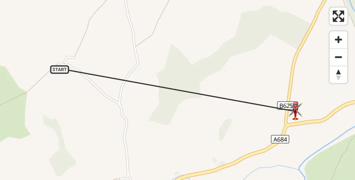 Flight route Air Ambulance Helicopter Firbank - Sedbergh, 24 September 2026, 14:57
