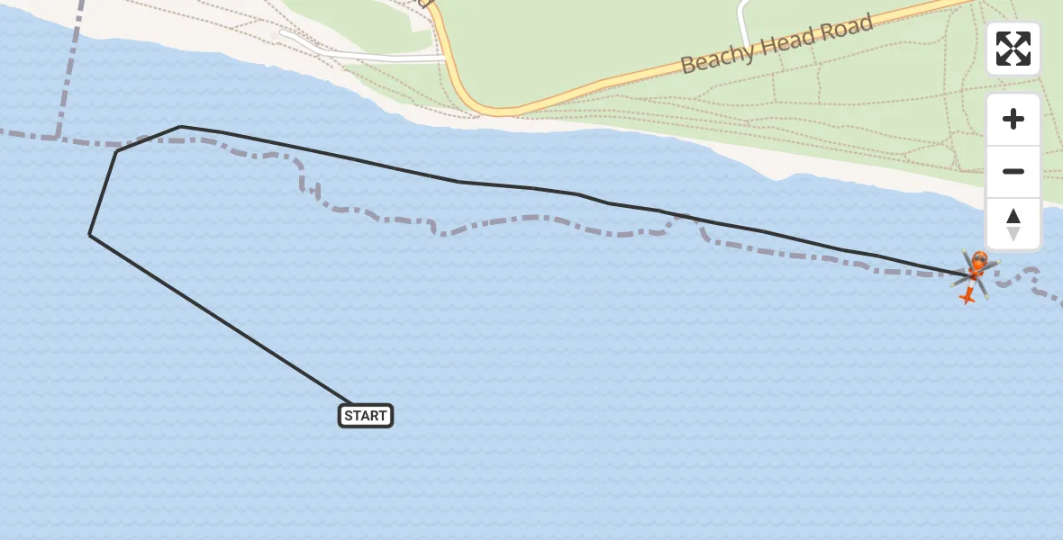 Flight route Coastguard Helicopter Eastbourne - Eastbourne, 24 September 2026, 15:25