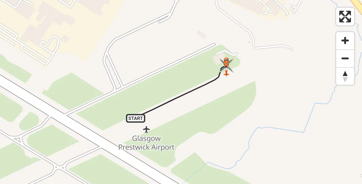 Flight route Coastguard Helicopter Glasgow Prestwick Airport - Glasgow Prestwick Airport, 24 September 2026, 18:58