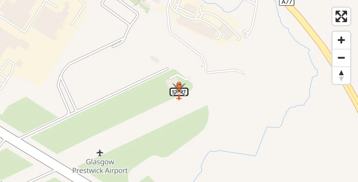Flight route Coastguard Helicopter Glasgow Prestwick Airport - Glasgow Prestwick Airport, 24 September 2026, 19:18