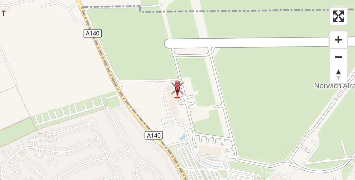 Flight route Air Ambulance Helicopter Norwich Airport - Norwich Airport, 24 September 2026, 19:31