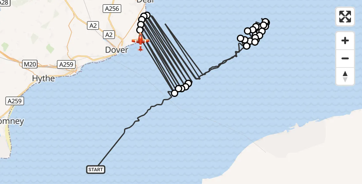 Flight route Coastguard Drone English Channel - English Channel, 25 September 2026, 03:53