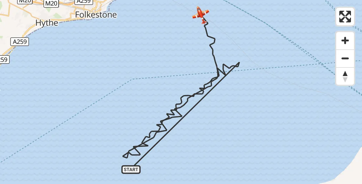 Flight route Coastguard Drone English Channel - English Channel, 25 September 2026, 04:33