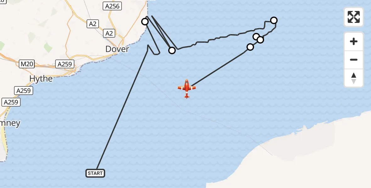 Flight route Coastguard Drone English Channel - English Channel, 25 September 2026, 05:55