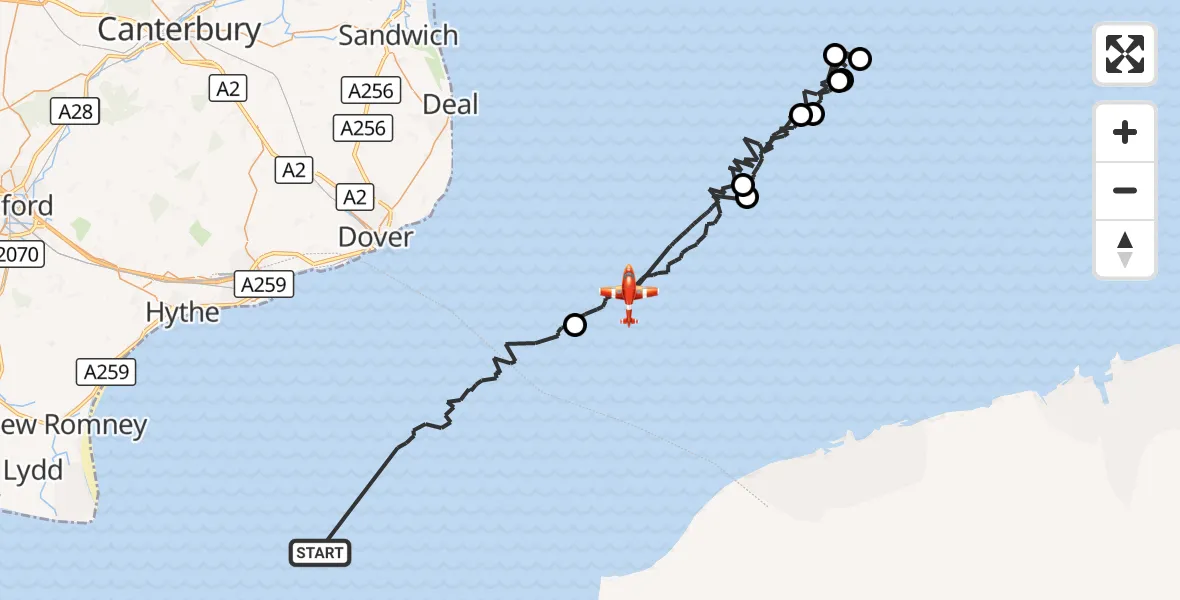 Flight route Coastguard Drone English Channel - North Sea, 25 September 2026, 07:13
