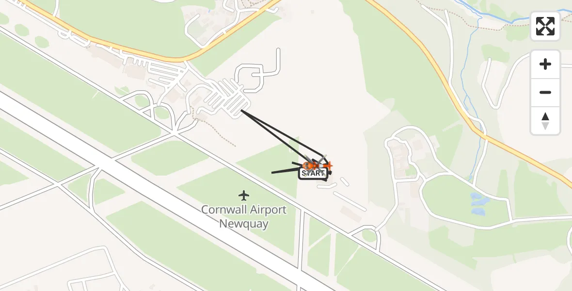 Flight route Coastguard Helicopter Cornwall Airport Newquay - Cornwall Airport Newquay, 25 September 2026, 07:17