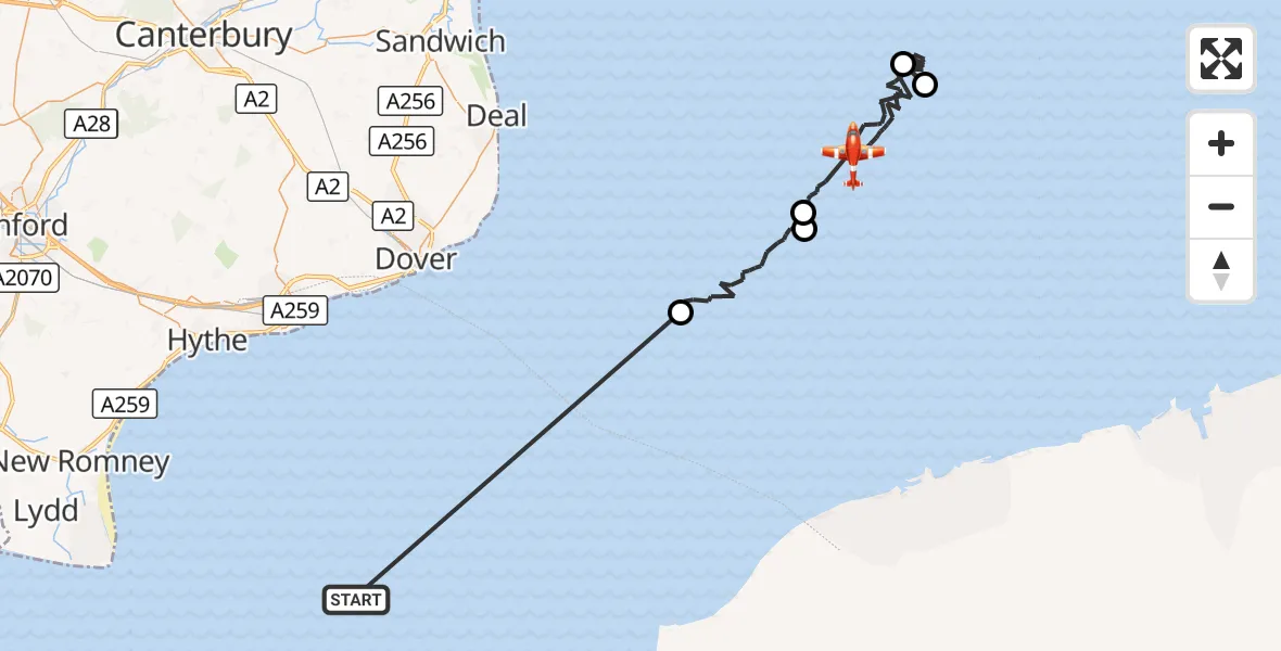 Flight route Coastguard Drone English Channel - North Sea, 25 September 2026, 07:57