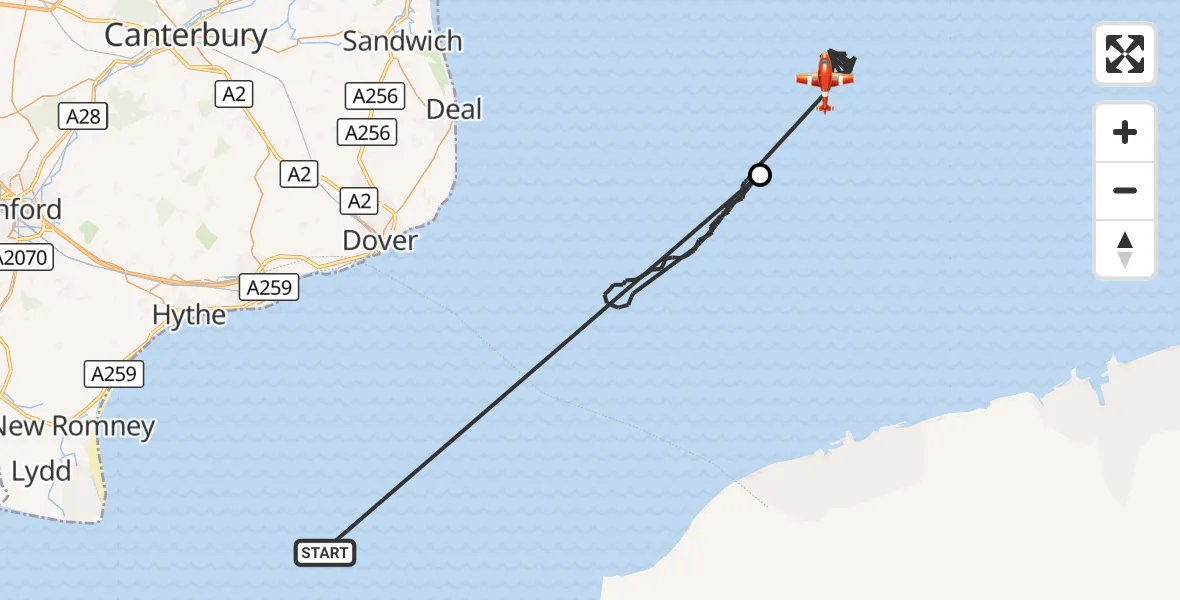 Flight route Coastguard Drone English Channel - North Sea, 25 September 2026, 08:19