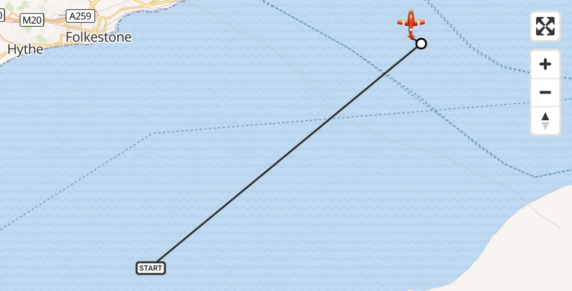 Flight route Coastguard Drone English Channel - North Sea, 25 September 2026, 09:11