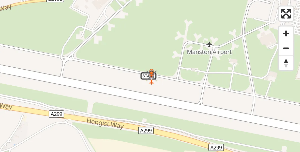 Flight route Coastguard Helicopter Manston Airport - Manston Airport, 25 September 2026, 09:38