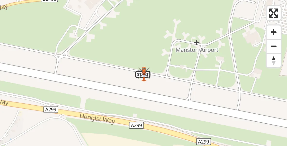 Flight route Coastguard Helicopter Manston Airport - Manston Airport, 25 September 2026, 09:43