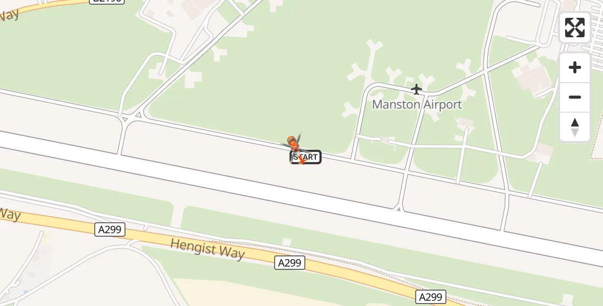 Flight route Coastguard Helicopter Manston Airport - Manston Airport, 25 September 2026, 09:48