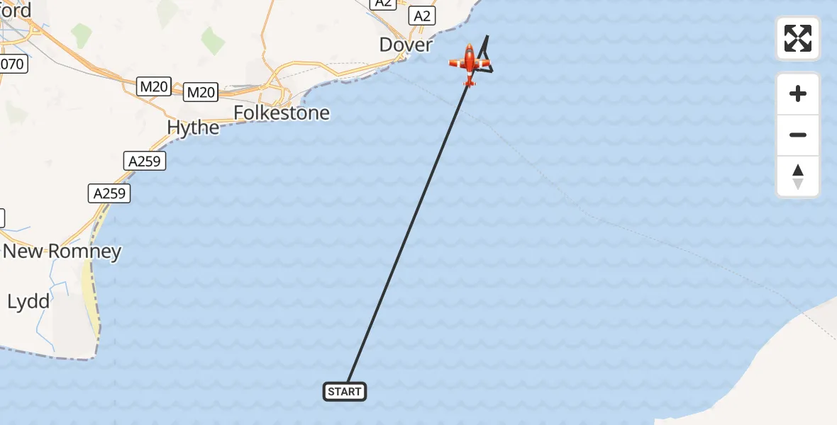 Flight route Coastguard Drone English Channel - English Channel, 25 September 2026, 09:50