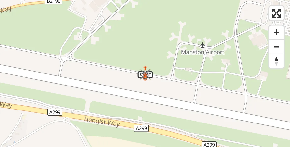 Flight route Coastguard Helicopter Manston Airport - Manston Airport, 25 September 2026, 09:55