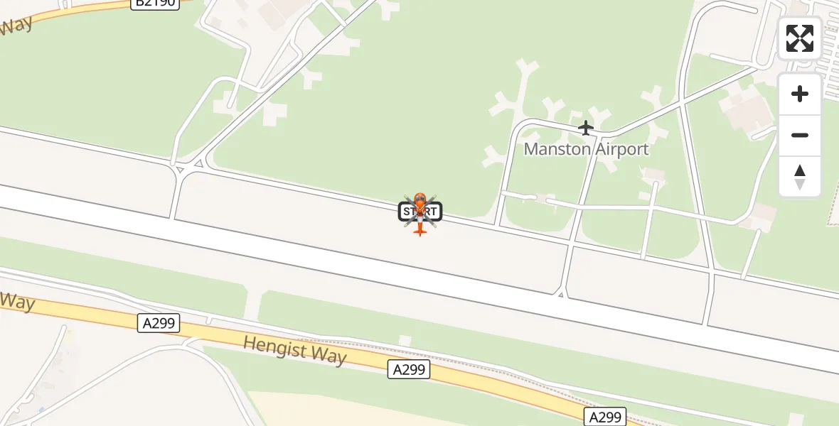 Flight route Coastguard Helicopter Manston Airport - Manston Airport, 25 September 2026, 09:59