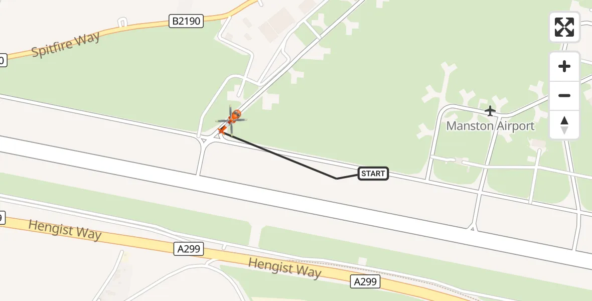 Flight route Coastguard Helicopter Manston Airport - Manston Airport, 25 September 2026, 10:02