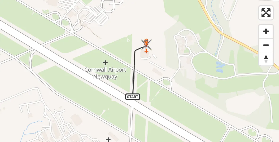 Flight route Coastguard Helicopter Cornwall Airport Newquay - Cornwall Airport Newquay, 25 September 2026, 13:43