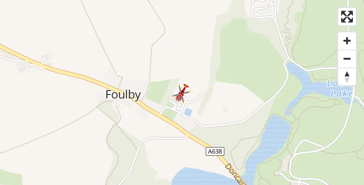 Flight route Air Ambulance Helicopter YAA Nostell Helicopter Port - YAA Nostell Helicopter Port, 25 September 2026, 16:04