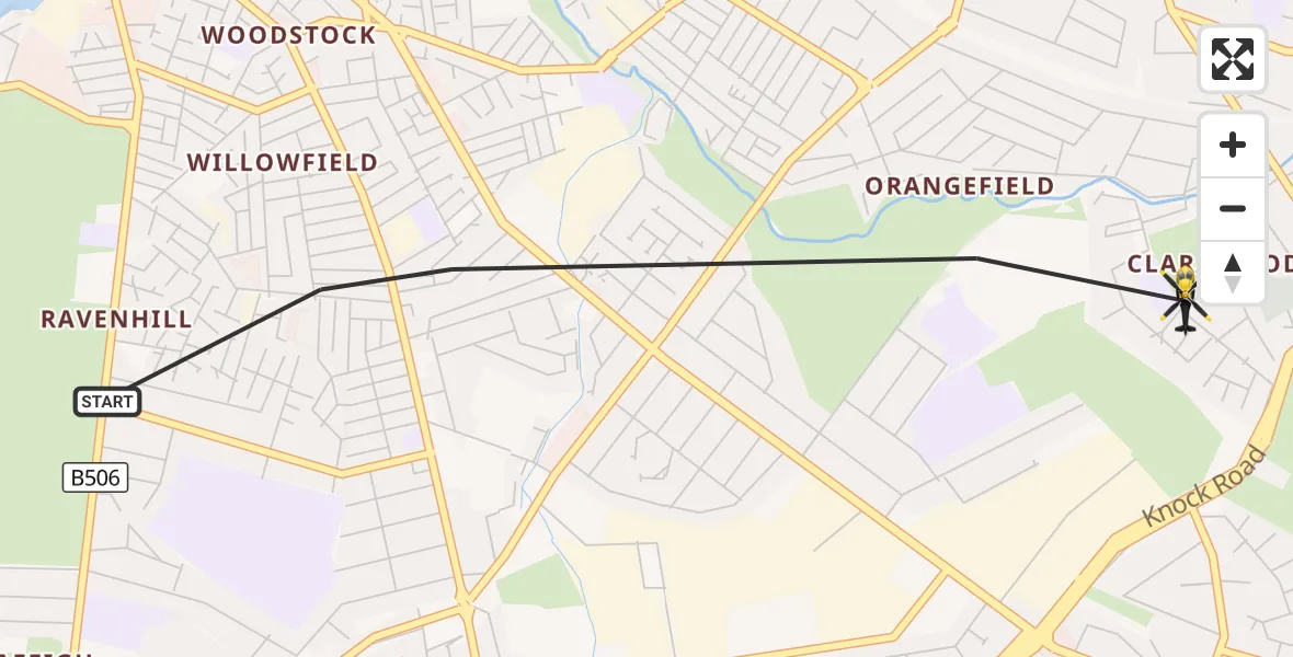 Flight route Police Helicopter Belfast City District - Belfast City District, 25 September 2026, 18:06