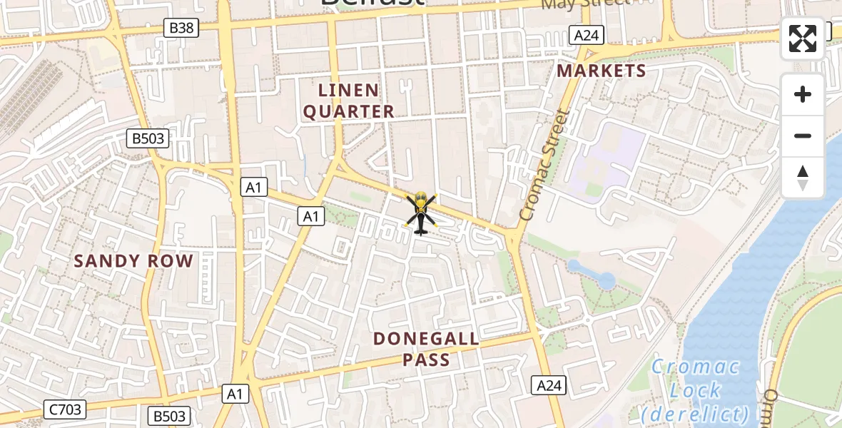 Flight route Police Helicopter Belfast City District - Belfast City District, 25 September 2026, 18:14