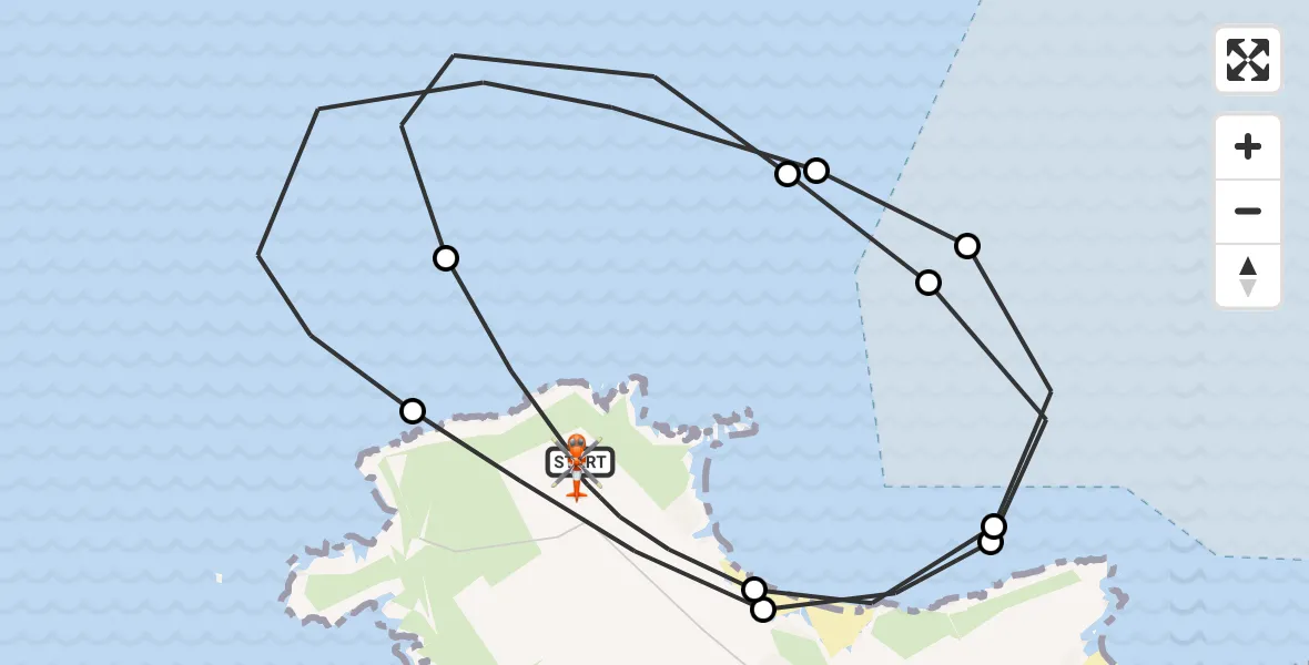 Flight route Coastguard Helicopter Constantine Bay - Constantine Bay, 25 September 2026, 19:29