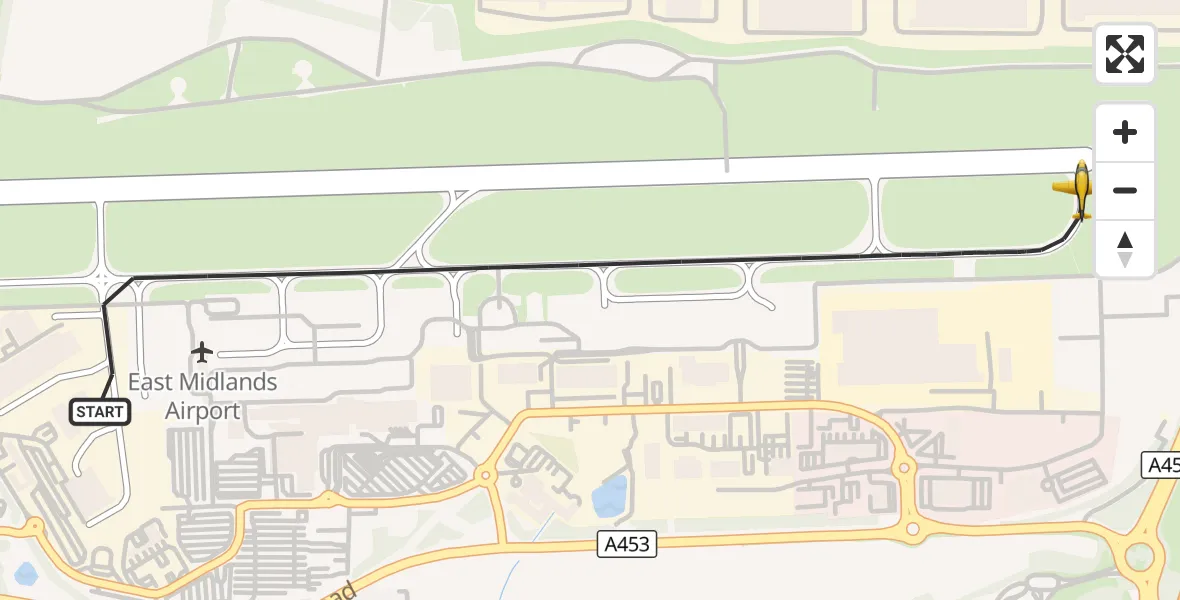 Flight route Police Aircraft East Midlands Airport - East Midlands Airport, 25 September 2026, 19:39