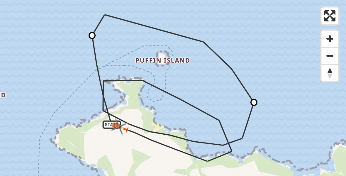 Flight route Coastguard Helicopter New Polzeath - New Polzeath, 25 September 2026, 19:59