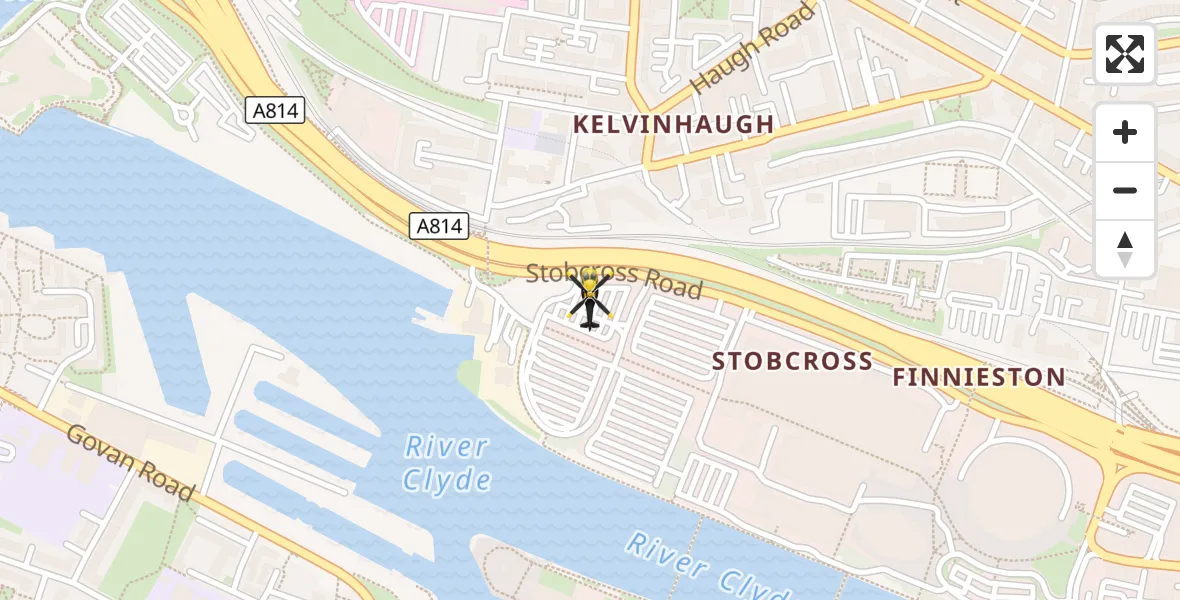 Flight route Police Helicopter Glasgow City Heliport - Glasgow City Heliport, 26 September 2026, 00:18