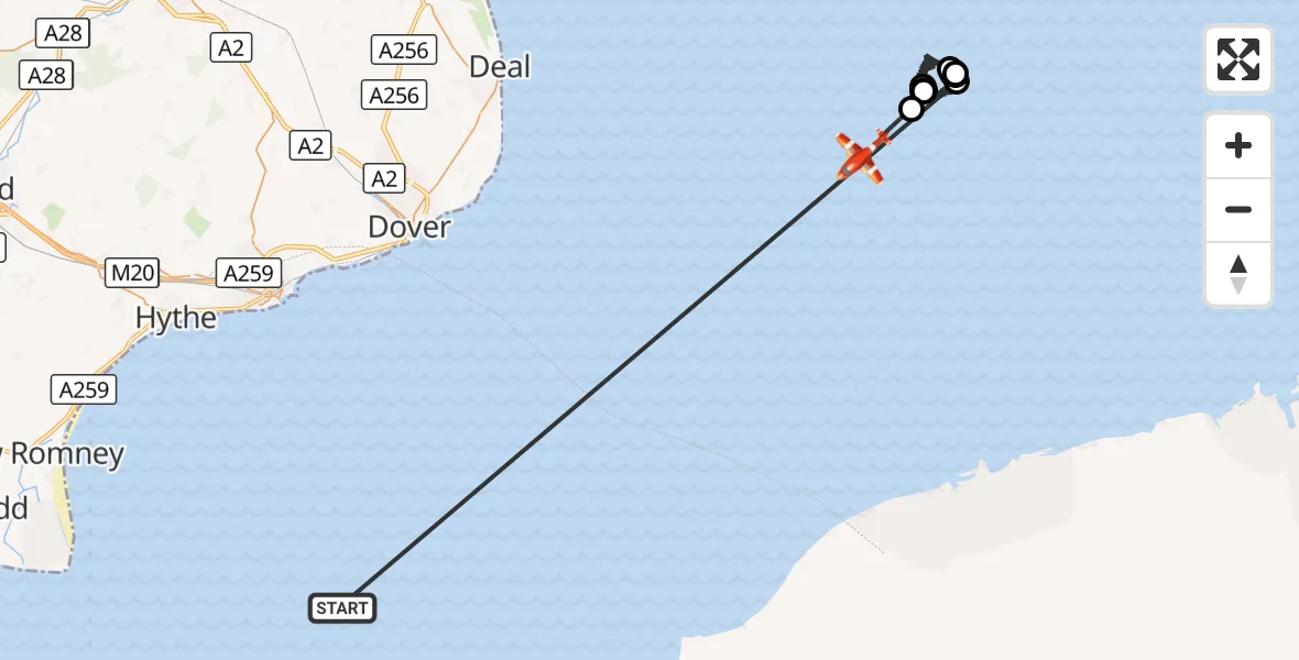 Flight route Coastguard Drone English Channel - North Sea, 26 September 2026, 03:05