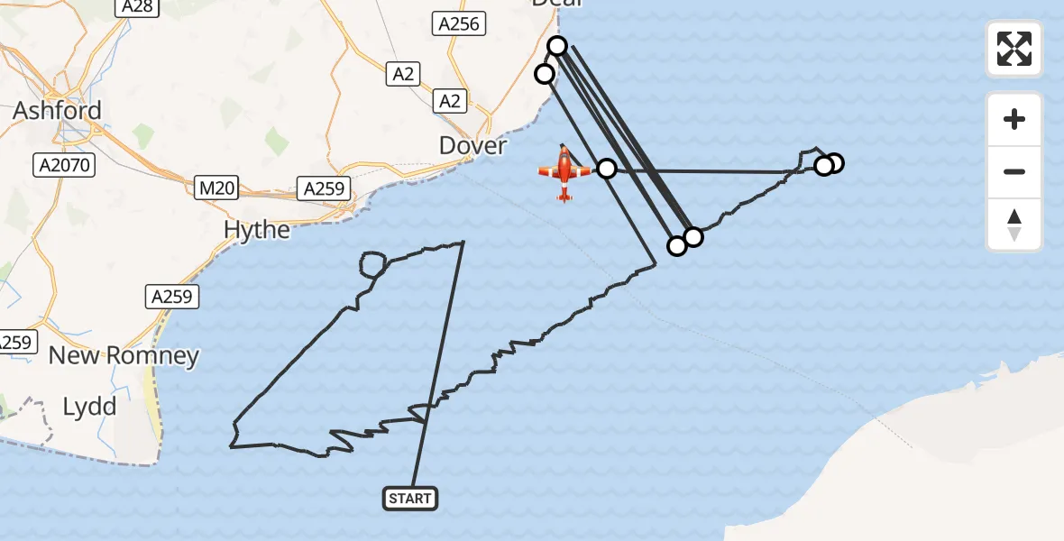 Flight route Coastguard Drone English Channel - English Channel, 26 September 2026, 03:43