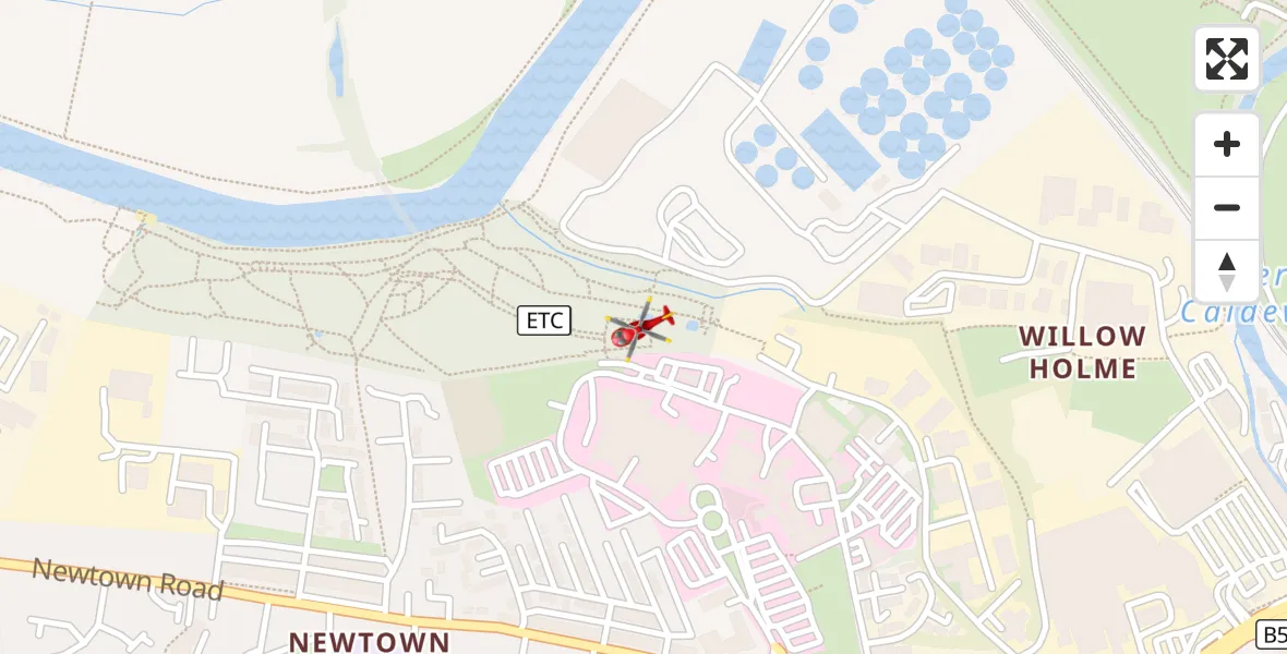 Flight route Air Ambulance Helicopter Carlisle General - Carlisle General, 26 September 2026, 09:10