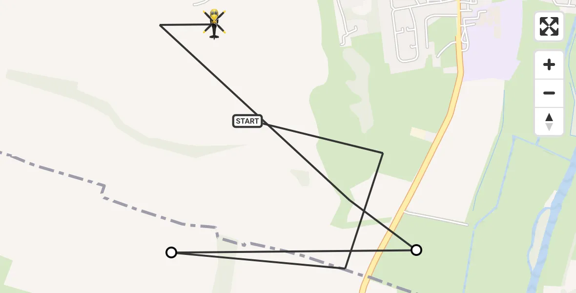 Flight route Police Helicopter Downton - Downton, 26 September 2026, 09:46
