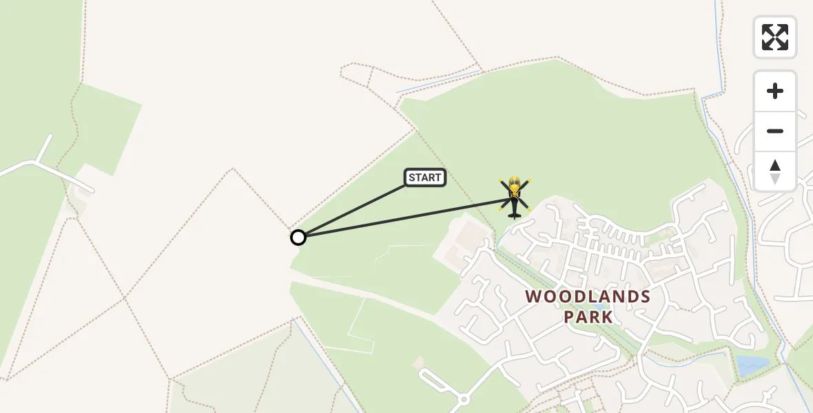 Flight route Police Helicopter Ravensden - Ravensden, 26 September 2026, 10:24