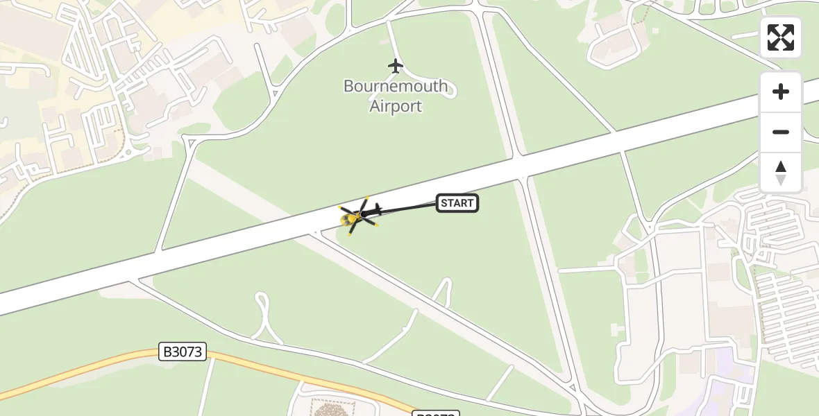 Flight route Police Helicopter Bournemouth Airport - Bournemouth Airport, 26 September 2026, 10:40