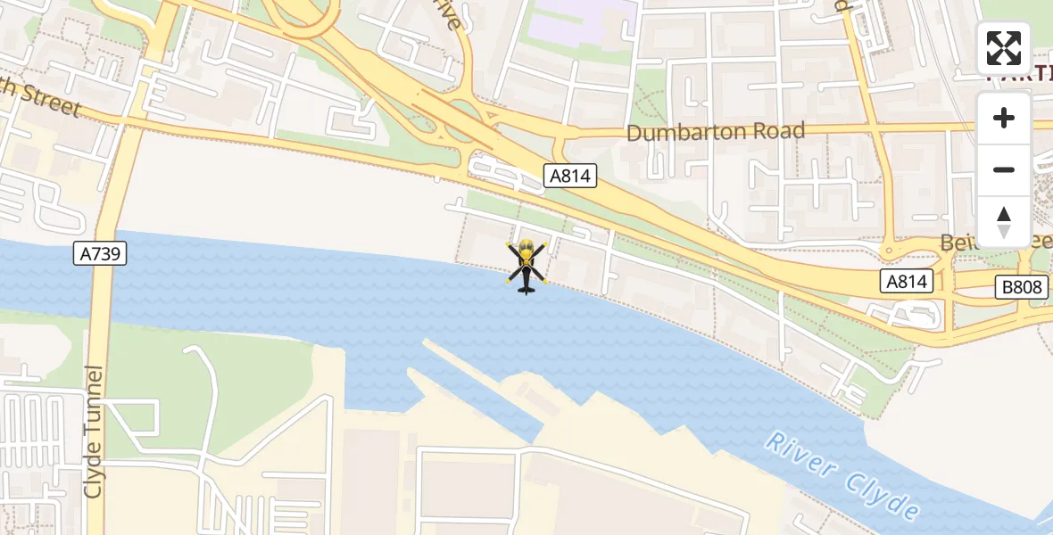 Flight route Police Helicopter Glasgow - Glasgow, 26 September 2026, 11:05