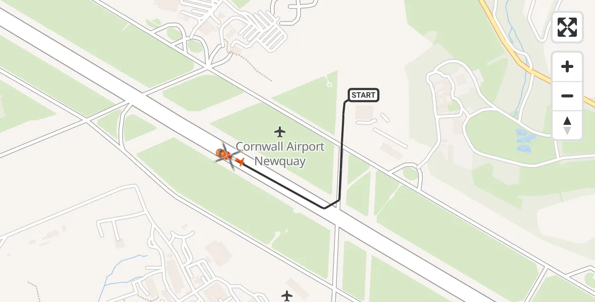 Flight route Coastguard Helicopter Cornwall Airport Newquay - Cornwall Airport Newquay, 26 September 2026, 13:58