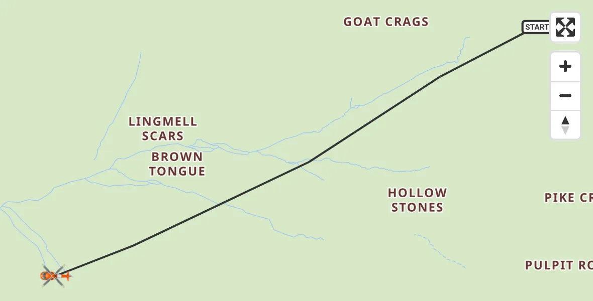 Flight route Coastguard Helicopter Wasdale - Wasdale, 26 September 2026, 15:06