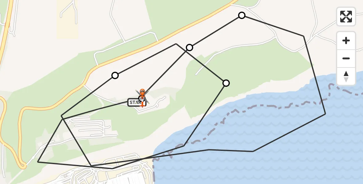 Flight route Coastguard Helicopter Langdon Battery Heliport - Langdon Battery Heliport, 26 September 2026, 15:17
